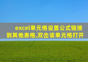 excel单元格设置公式链接到其他表格,双击该单元格打开