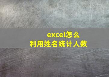 excel怎么利用姓名统计人数