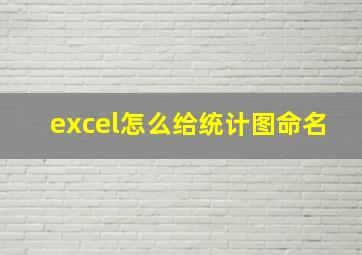 excel怎么给统计图命名