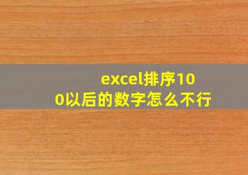 excel排序100以后的数字怎么不行