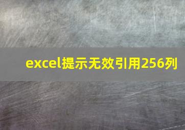 excel提示无效引用256列