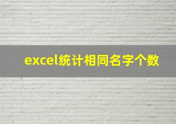 excel统计相同名字个数