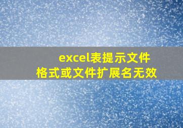 excel表提示文件格式或文件扩展名无效