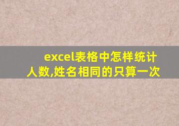 excel表格中怎样统计人数,姓名相同的只算一次