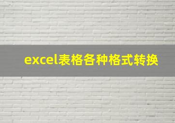 excel表格各种格式转换