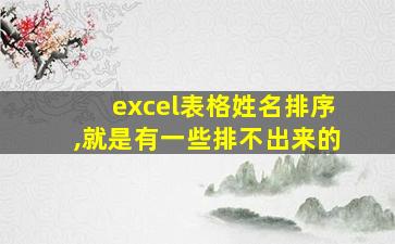 excel表格姓名排序,就是有一些排不出来的