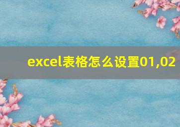 excel表格怎么设置01,02