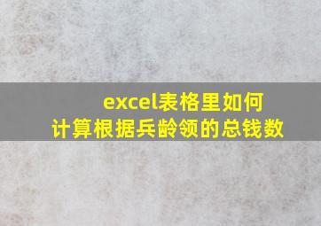 excel表格里如何计算根据兵龄领的总钱数