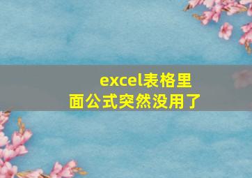 excel表格里面公式突然没用了