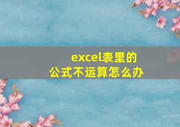 excel表里的公式不运算怎么办