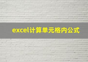 excel计算单元格内公式