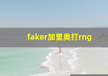 faker加里奥打rng