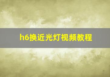 h6换近光灯视频教程