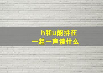 h和u能拼在一起一声读什么