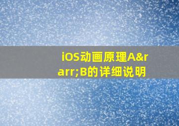 iOS动画原理A→B的详细说明