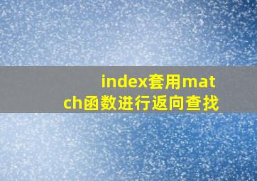 index套用match函数进行返向查找