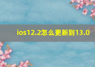 ios12.2怎么更新到13.0