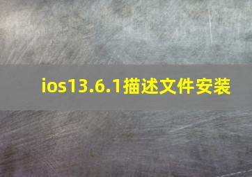 ios13.6.1描述文件安装