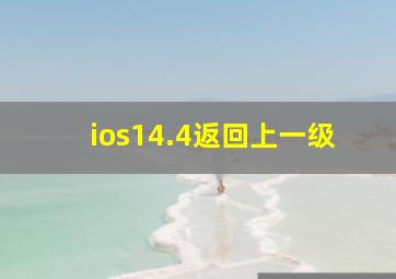 ios14.4返回上一级