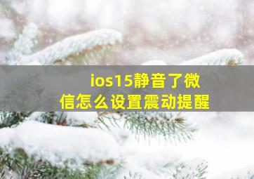 ios15静音了微信怎么设置震动提醒