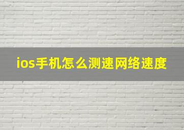 ios手机怎么测速网络速度