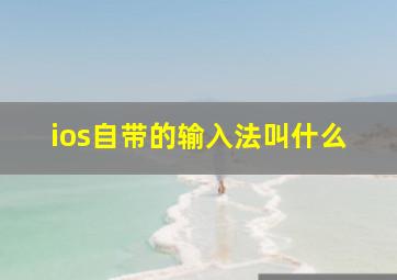 ios自带的输入法叫什么