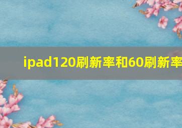 ipad120刷新率和60刷新率