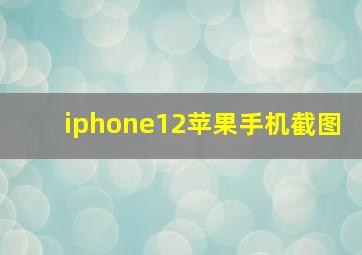 iphone12苹果手机截图