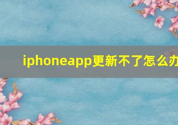 iphoneapp更新不了怎么办