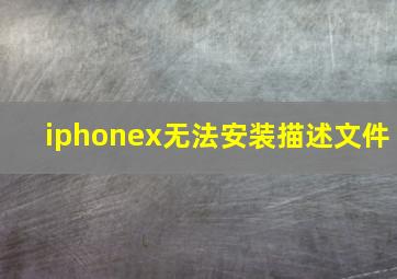 iphonex无法安装描述文件