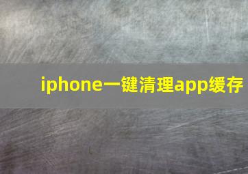 iphone一键清理app缓存