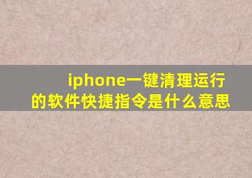 iphone一键清理运行的软件快捷指令是什么意思