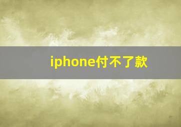 iphone付不了款