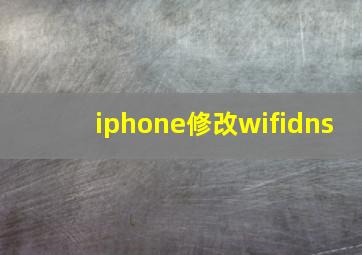 iphone修改wifidns