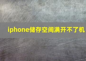 iphone储存空间满开不了机