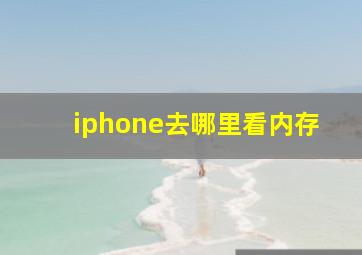 iphone去哪里看内存