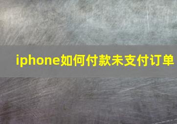 iphone如何付款未支付订单