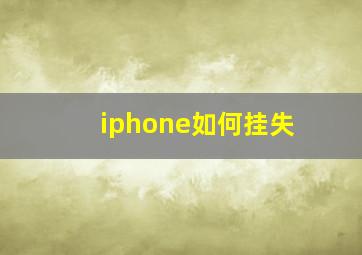 iphone如何挂失