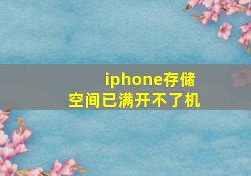 iphone存储空间已满开不了机