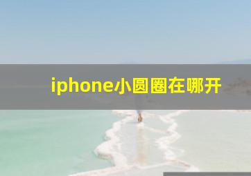 iphone小圆圈在哪开