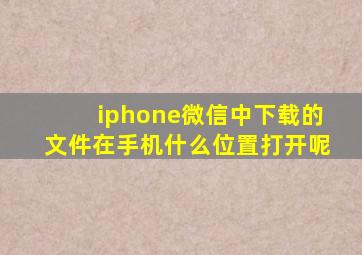 iphone微信中下载的文件在手机什么位置打开呢