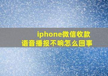 iphone微信收款语音播报不响怎么回事