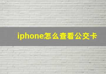 iphone怎么查看公交卡