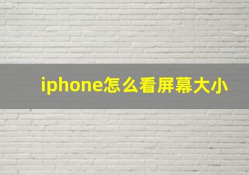 iphone怎么看屏幕大小