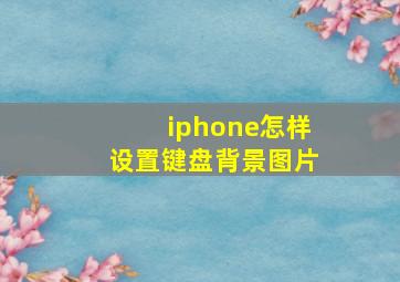 iphone怎样设置键盘背景图片