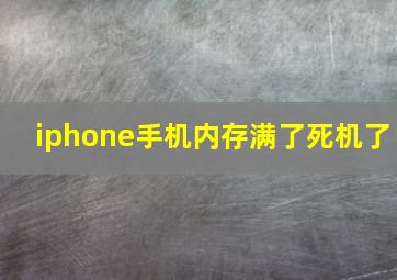 iphone手机内存满了死机了