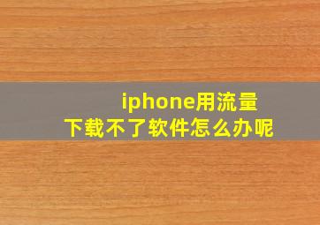 iphone用流量下载不了软件怎么办呢