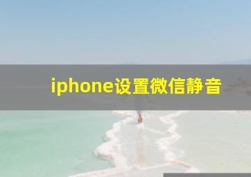 iphone设置微信静音