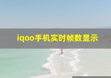 iqoo手机实时帧数显示