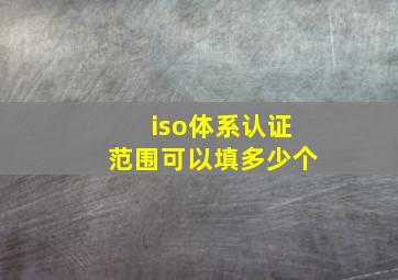 iso体系认证范围可以填多少个